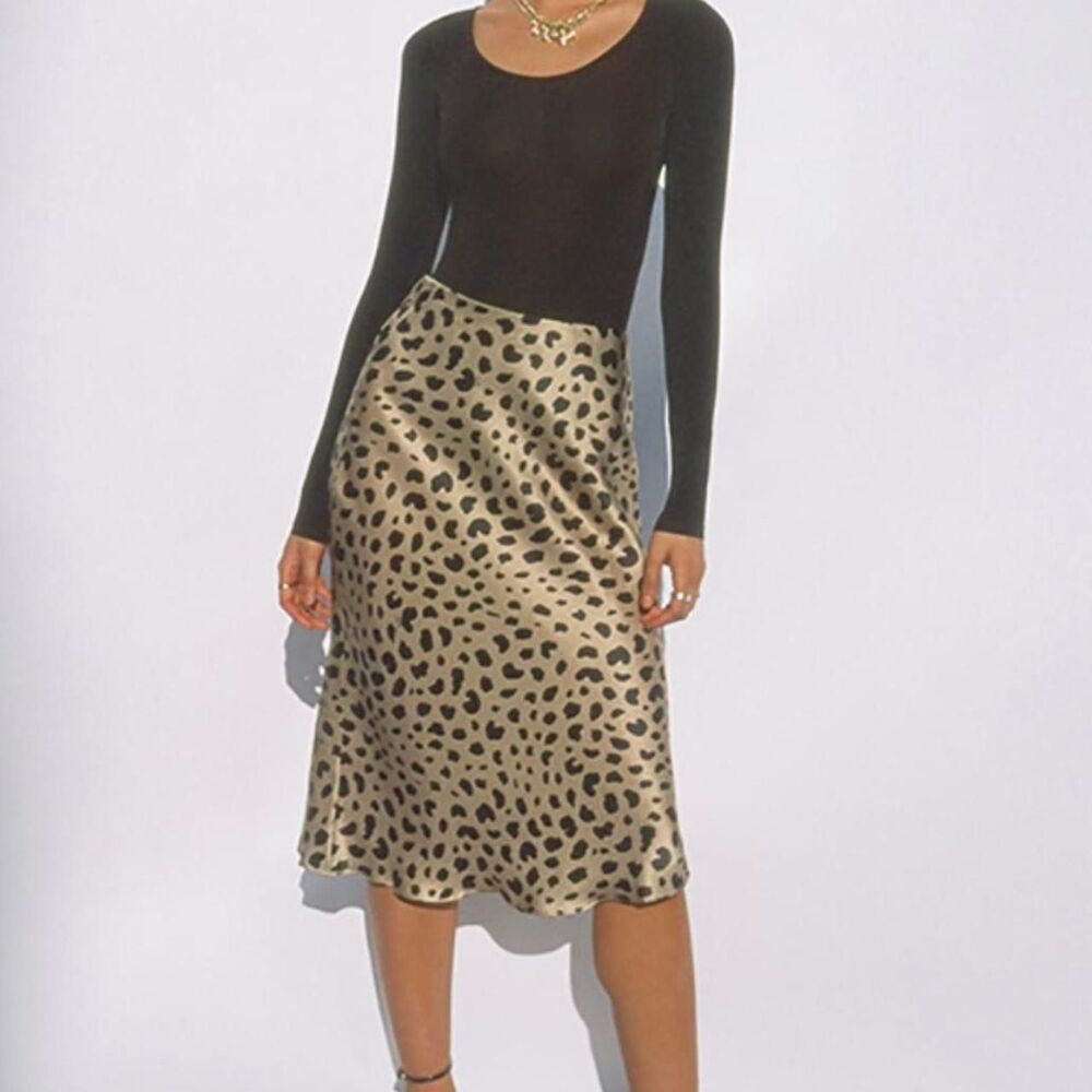 Realisation Par Leopard Silk Skirt
